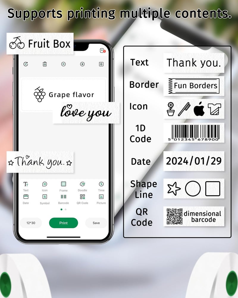 شريط صانع الملصقات iEager مقاس 12 مم × 40 مم ملصق حراري أبيض لآلة صنع الملصقات ملصقات تخزين منزلية ملصقات ذاتية اللصق مجموعة من 3 قطع - Image 4